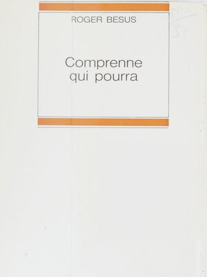 cover image of Comprenne qui pourra